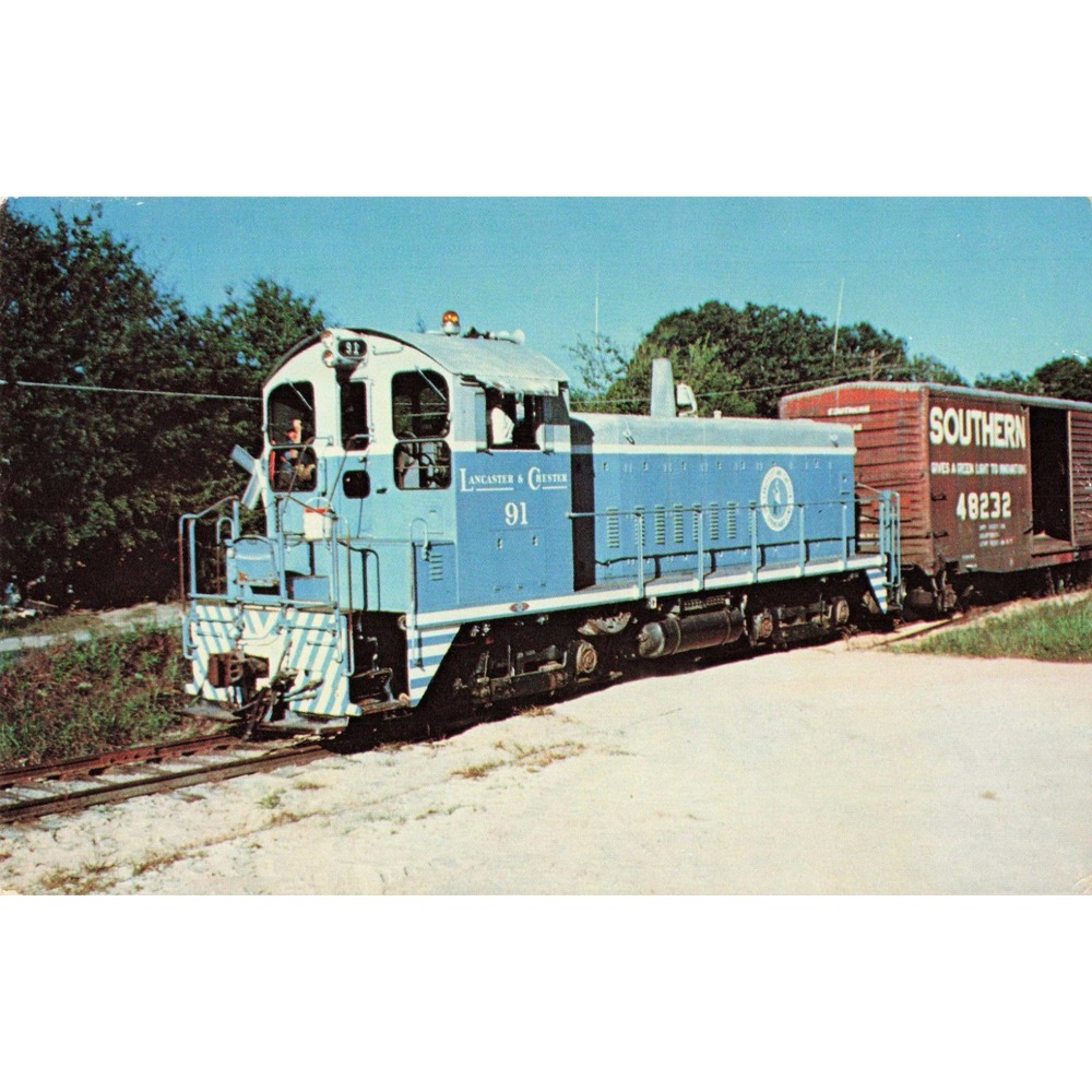 Lancaster & Chester Railway Number 91 EMD Locomotive 1977 SC Postcard - Picture 1 of 2